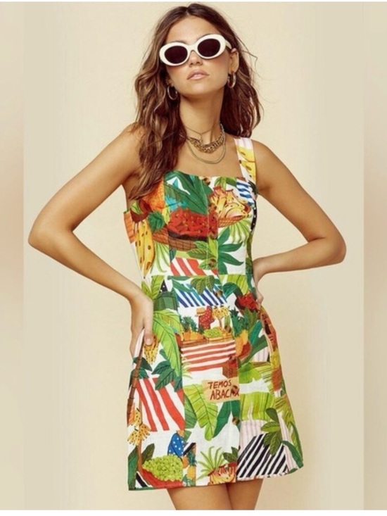 FARM Rio Dresses & Skirts - FARM RIO Tropical Fair Linen Mini Dress